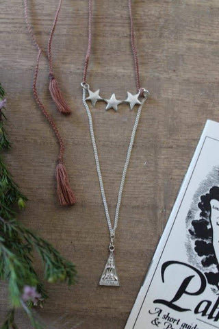 Cosmic Wonder 925 Silver Necklace Tiered Star