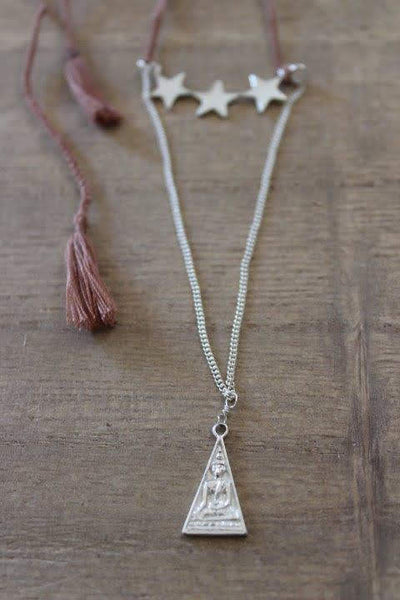 Cosmic Wonder 925 Silver Necklace Tiered Star